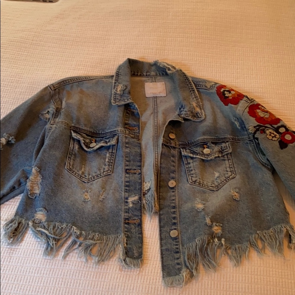 Zara Distressed Denim Jacket